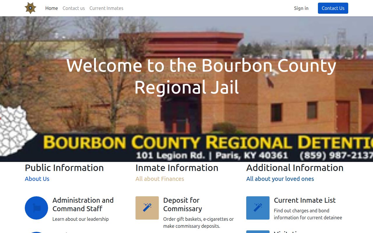 Bourbon County Regional Detention Center current inmate list route for Robertson County arrests